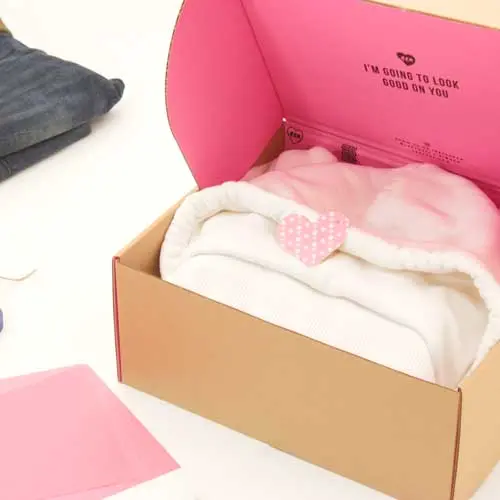 Brightly Colour Pink Inside Printed eCommerce Box