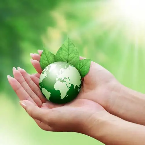 Hands cradling earth - eco-friendly concept